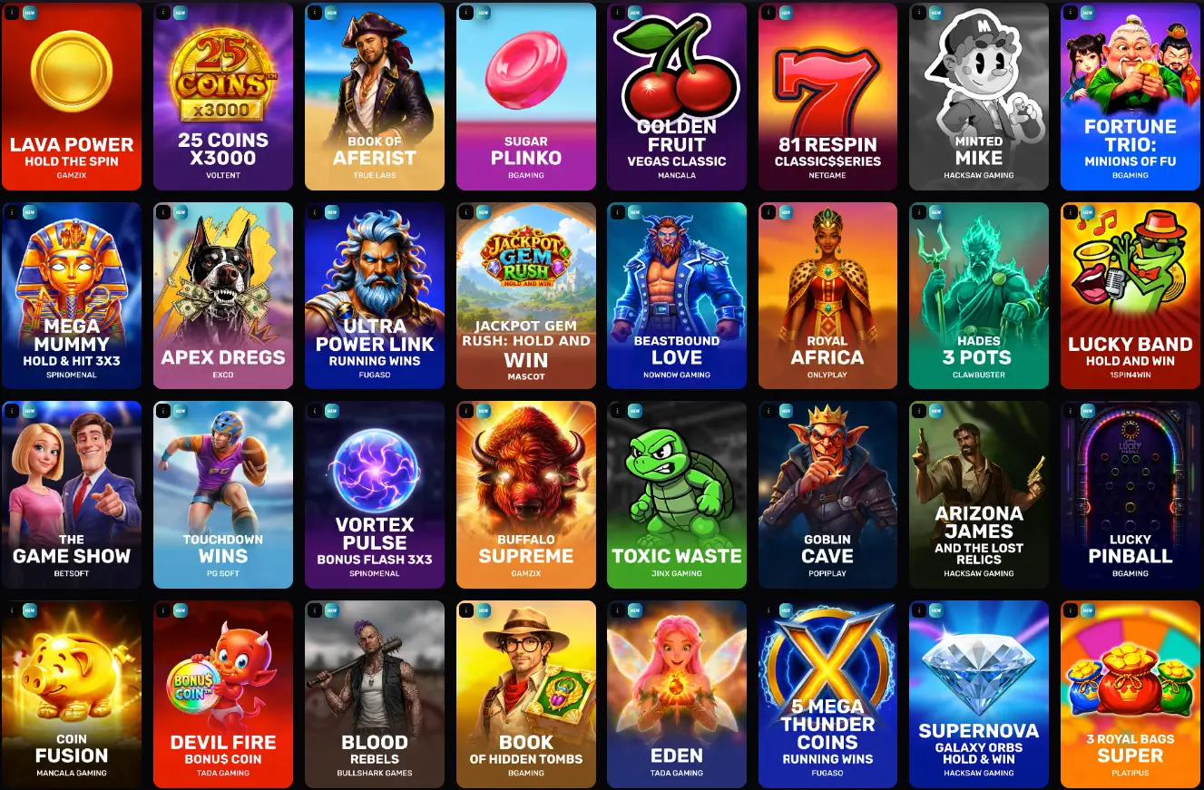 Casino slots lobby screenshot used as reference material
